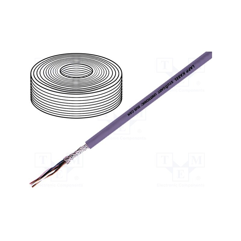 5 m x LAPP - 2170267 - Wire, 2x2x0.5mm2, stranded, Cu, PVC, violet, CPR: no classification
