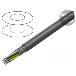 5 m x LAPP - 44662 - Wire, LiYCY A, 12x24AWG, shielded,tinned copper braid, PVC, 300V