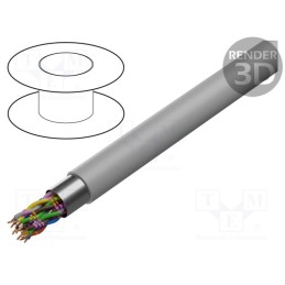 5 m x LAPP - 34192 - Wire, JE-Y(ST)Y÷BD, 8x2x0.5mm, shielded,Al-PET foil, PVC, grey