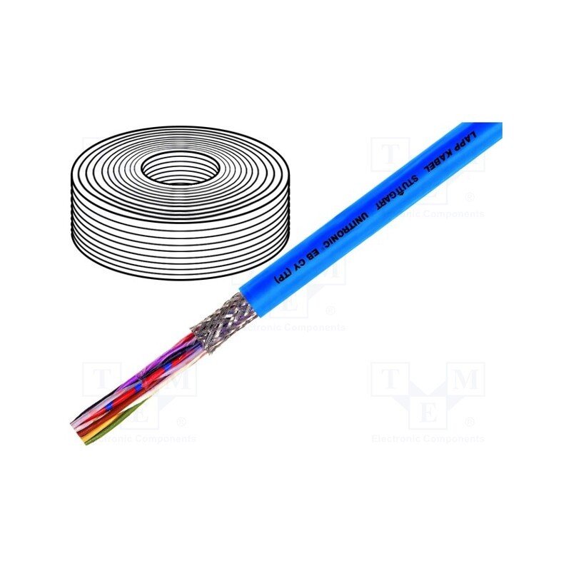 5 m x LAPP - 12620 - Wire, UNITRONIC® EB CY (TP), 2x2x0.75mm2, PVC, light blue, 900V