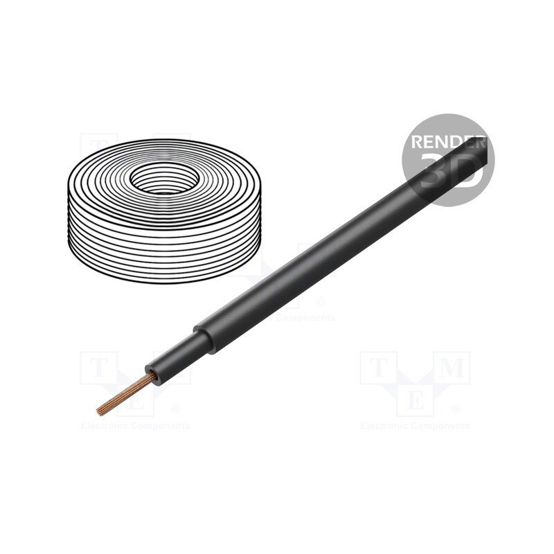 5 m x HELUKABEL - 37005T - Wire, H07RN-F,TITANEX®, 1x10mm2, round, stranded, Cu, rubber, black