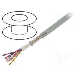 5 m x HELUKABEL - 19128 - Wire: control cable, SUPER-PAAR-TRONIC-C-PUR, 1x2x0.75mm2, grey