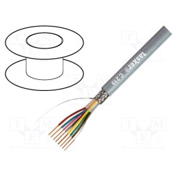 5 m x TASKER - C210 - Wire, LiY-CY, 2x0.25mm2, shielded,tinned copper braid, PVC, grey