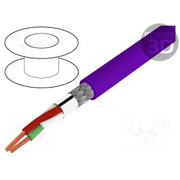5 m x LAPP - 2170219 - Wire, 1x2x0.64mm2, automatics,RS422,RS485, solid, Cu, PVC, violet