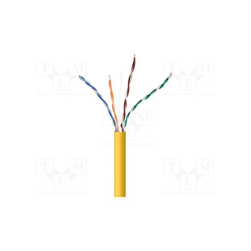 5 m x GEMBIRD - UPC-5004E-SOL-Y - Wire, U/UTP, 4x2x24AWG, 5e, solid, CCA, PVC, yellow, 305m, Cablexpert
