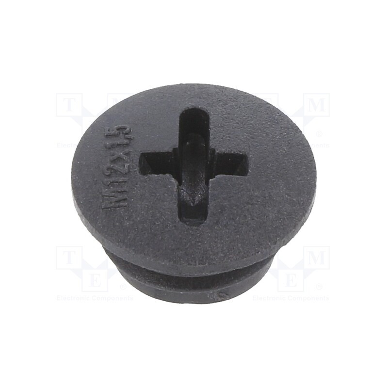 5 pcs x BM GROUP - BM4612N - Stopper, M12, 1.5, IP56, polyamide, black, Thread: metric, 6mm