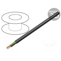 5 m x LAPP - 1600253 - Wire, H05RN-F, 3G1mm2, round, stranded, Cu, rubber, black, 300V,500V