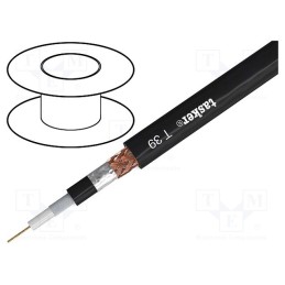 5 m x TASKER - T39 - Wire: coaxial, stranded, OFC, PVC FirestoP®, black, 100m