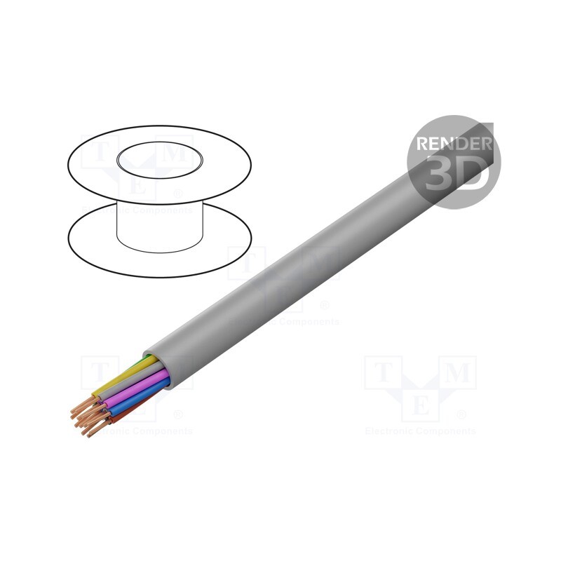 5 m x IGUS - CF130.02.12.UL - Wire: control cable, chainflex® CF130.UL, 12x0.25mm2, PVC, grey