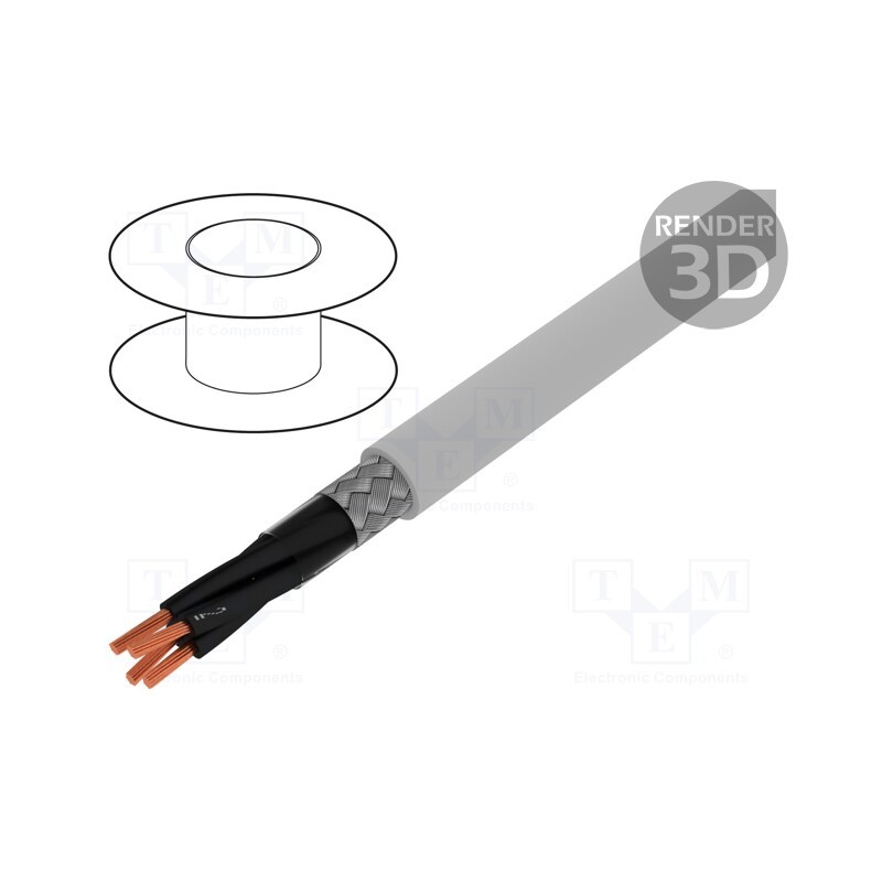 5 m x LAPP - 1136904 - Wire, ÖLFLEX® CLASSIC 115 CY, 4x1.5mm2, PVC, grey, 300V,500V