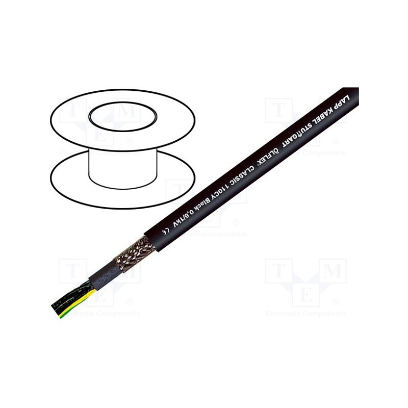 5 m x LAPP - 1121269 - Wire, ÖLFLEX® CLASSIC 110 CY BK, 4G1mm2, PVC, black, 600V,1kV