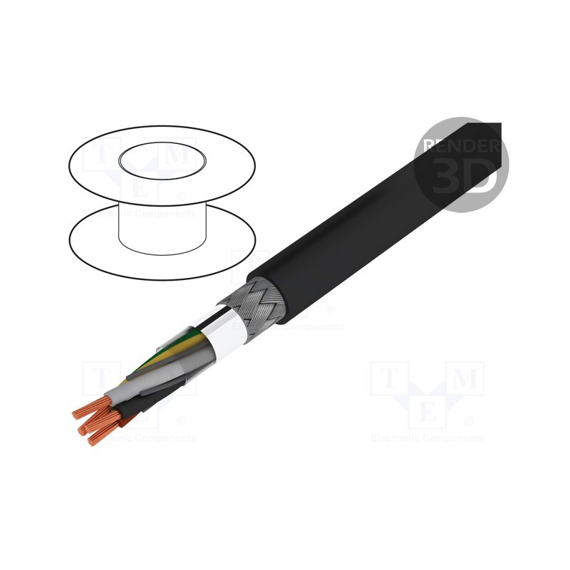 5 m x BITNER - IP2620 - Wire, BiTservo UV 2XSLCHK-J, 4G1.5mm2, LSZH, black, 600V,1kV