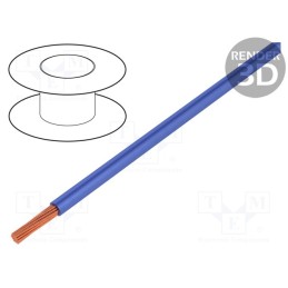 5 m x STu00c4UBLI - 61.7608-23 - Wire, Silivolt®-1V, 1x1.5mm2, stranded, Cu, silicone, blue, 1.5kV