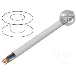 5 m x BITNER - LA0054 - Wire, BiTprotect,YTDY, 10x0.5mm, round, solid, Cu, PVC, white