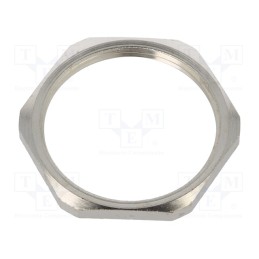 5 pcs x BM GROUP - 2702 - Nut, PG29, brass, nickel, 42mm, Thread: PG