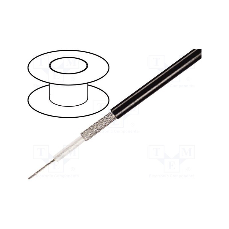 5 m x TASKER - C129 - Wire: microphone cable, 1x0.35mm2, black, tinned,OFC, -15÷70°C