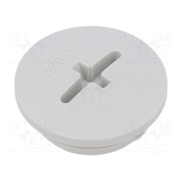 5 pcs x BM GROUP - BM4620 - Stopper, M20, 1.5, IP56, polyamide, light grey, Thread: metric, 6mm