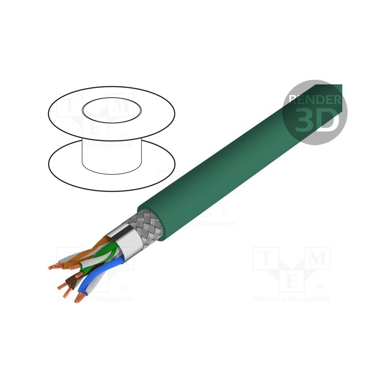 5 m x LAPP - 2170300 - Wire, ETHERLINE® Cat.5e,SF/UTP, 4x2x26AWG, 5e, stranded, Cu, PUR