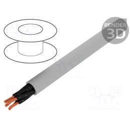 5 m x HELUKABEL - 10066 - Wire, JZ-500, 5x1mm2, unshielded, 300V,500V, Cu, stranded, grey