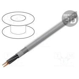 5 m x HELUKABEL - 16177 - Wire, Y-CY-OZ, shielded,tinned copper braid, PVC, transparent