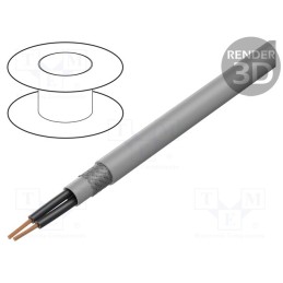 5 m x LAPP - 1313852 - Wire, ÖLFLEX® CLASSIC 400 CP, 2x0.75mm2, PUR, grey, 300V,500V