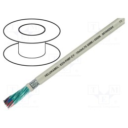 5 m x HELUKABEL - 43553 - Wire, Li-2Y-CY-PIMF, 2x2x0.5mm2, PVC, grey, 300V, CPR: Eca