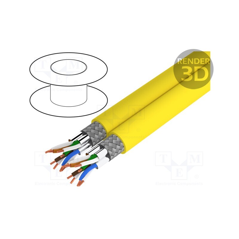 5 m x LAPP - 2170972 - Wire, ETHERLINE® LAN 1000,S/FTP, 2x4x2x23AWG, 7a, solid, Cu, LSZH