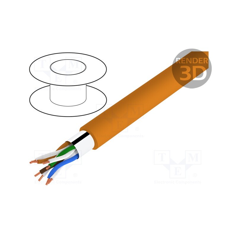 5 m x LAPP - 2170963 - Wire, ETHERLINE® LAN 500,F/UTP, 4x2x23AWG, 6a, solid, Cu, LSZH