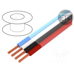 5 m x TASKER - C104 - Wire: loudspeaker cable, 4x1mm2, stranded, OFC, unshielded, PVC