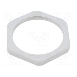 5 pcs x OBO BETTERMANN - 116 M63 LGR PA - Nut, M63, polyamide, Thk: 8mm, Spanner: 75mm, light grey, Pitch: 1.5