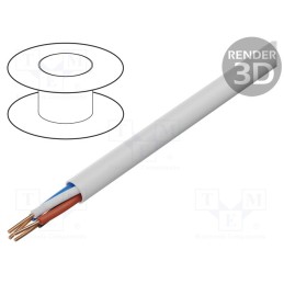 5 m x BITNER - LA0051 - Wire, BiTprotect,YTDY, 4x0.5mm, round, solid, Cu, PVC, white