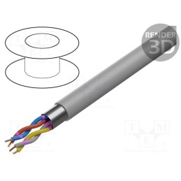 5 m x LAPP - 34190 - Wire, JE-Y(ST)Y÷BD, 2x2x0.5mm, shielded,Al-PET foil, PVC, grey