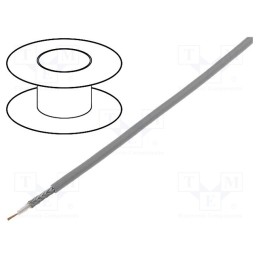 5 m x TECHNOKABEL - YWL50-0.45/1.3-GR - Wire: coaxial, RG174, PVC, grey, 250m, Øcable: 2.7mm