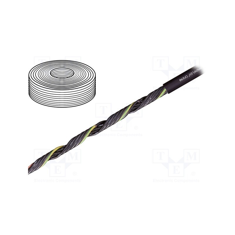 5 m x IGUS - CF890.07.05 - Wire: control cable, chainflex® CF890, 5G0.75mm2, PUR, black, Cu