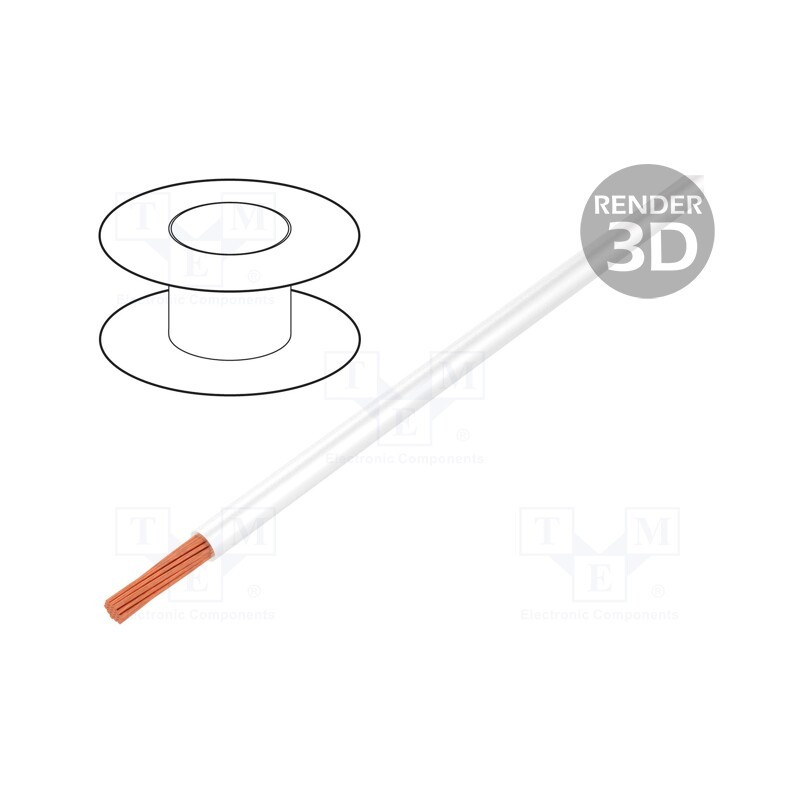 5 m x STu00c4UBLI - 61.7551-29 - Wire, Silivolt®-E, 1x0.25mm2, stranded, Cu, silicone, white, 300V