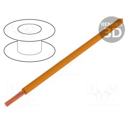 5 m x HELUKABEL - 64184 - Wire, H07V2-K, stranded, Cu, 6mm2, 10AWG, PVC, orange, 450V,750V