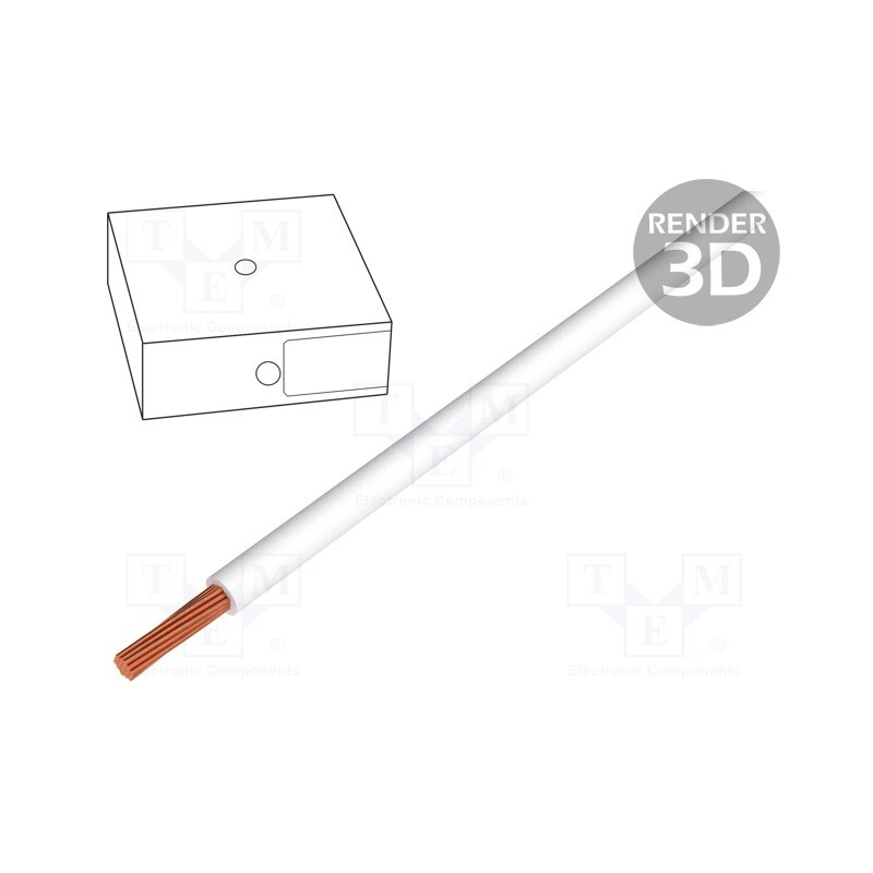 5 m x LAPP - 4520054 - Wire, H07V-K, stranded, Cu, 6mm2, PVC, white, 450V,750V, 100m