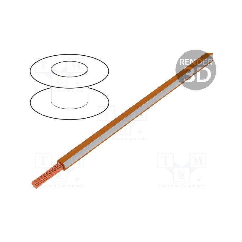 5 m x LAPP - 4522391S - Wire, X07V-K, stranded, Cu, 1.5mm2, PVC, orange-white, 450V,750V