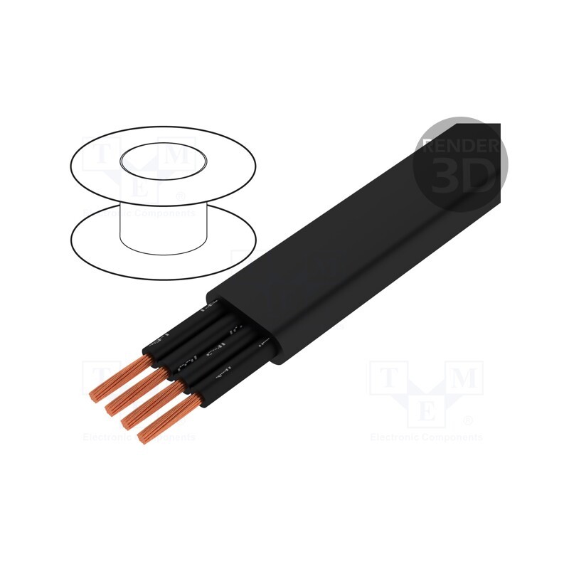 5 m x TKD - 3000578 - Wire, H07VVH6-F, 4x1.5mm2, unshielded, 450V,750V, Cu, stranded