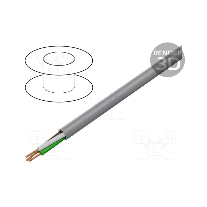 5 m x IGUS - CF130.07.03.UL - Wire: control cable, chainflex® CF130.UL, 3G0.75mm2, PVC, grey