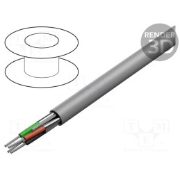 5 m x BELDEN - 8723.00U305 - Wire, 2x2x22AWG, stranded, Cu, PVC, grey, 305m, CPR: Eca, 300V, none