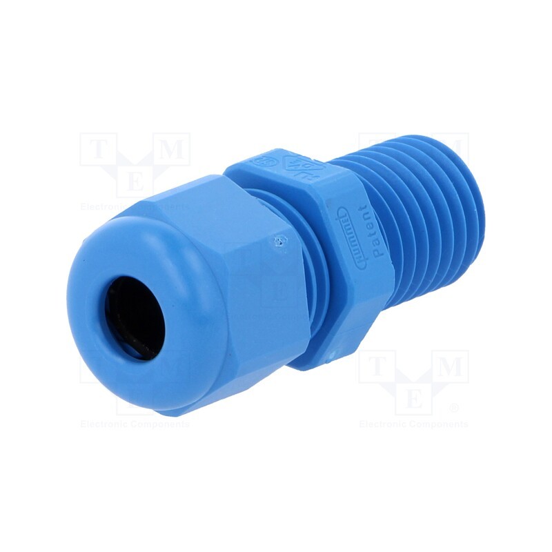 5 pcs x HUMMEL - 1.209.1202.30 - Cable gland, with long thread, M12, 1.5, IP68, polyamide, blue
