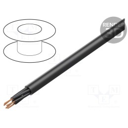 5 m x BITNER - SB1867 - Wire, BiT 500 BLACK FR, 5x1mm2, unshielded, 300V,500V, Cu, black