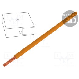 5 m x LAPP - 4520093 - Wire, H07V-K, stranded, Cu, 4mm2, PVC, orange, 450V,750V, 100m