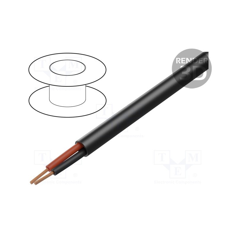 5 m x BITNER - LP0199 - Wire: loudspeaker cable, BiTsound, 2x1.5mm2, stranded, Cu, black