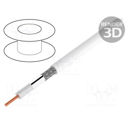 5 m x HELUKABEL - 40150 - Wire: coaxial, SAT-KOAX-1.1/4.8, solid, Cu, PVC, white, 100m