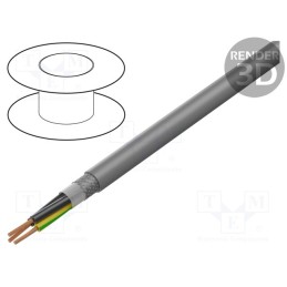 5 m x HELUKABEL - 21201 - Wire, F-C-PURö-JZ, 3G0.5mm2, shielded,tinned copper braid, PUR