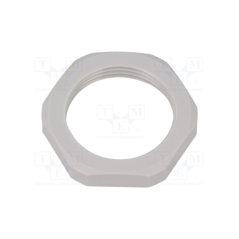 5 pcs x HUMMEL - 1.262.2100.11 - Nut, PG21, polyamide, Thk: 7mm, Spanner: 36mm, grey, -40÷100°C