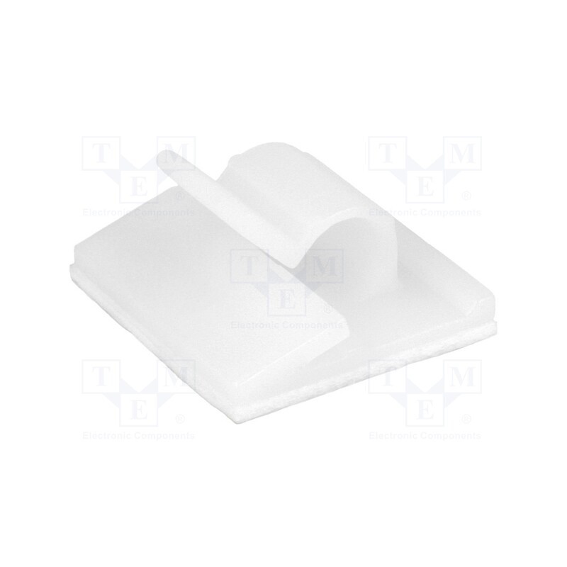 5 pcs x FIX&FASTEN - FIX-WCT-6 - Self-adhesive cable holder, 6mm, polyamide, natural, UL94V-2