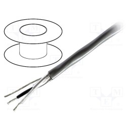 5 m x BELDEN - 8760.01305 - Wire, 1x2x18AWG, stranded, Cu, shielded,Al-PET foil, PVC, chrome